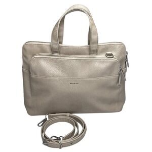 Matt And Nat Satchel Purse Bag Vegan Leather Cream Crossbody‎ Classic Preppy